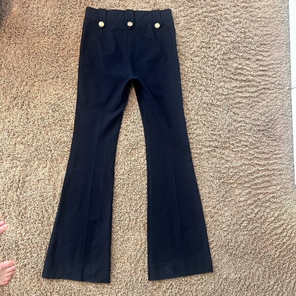 Derek Lam 10 Crosby Robertson Flare Trousers Dark Blue Womens Size 8 Nautical - Picture 4 of 10